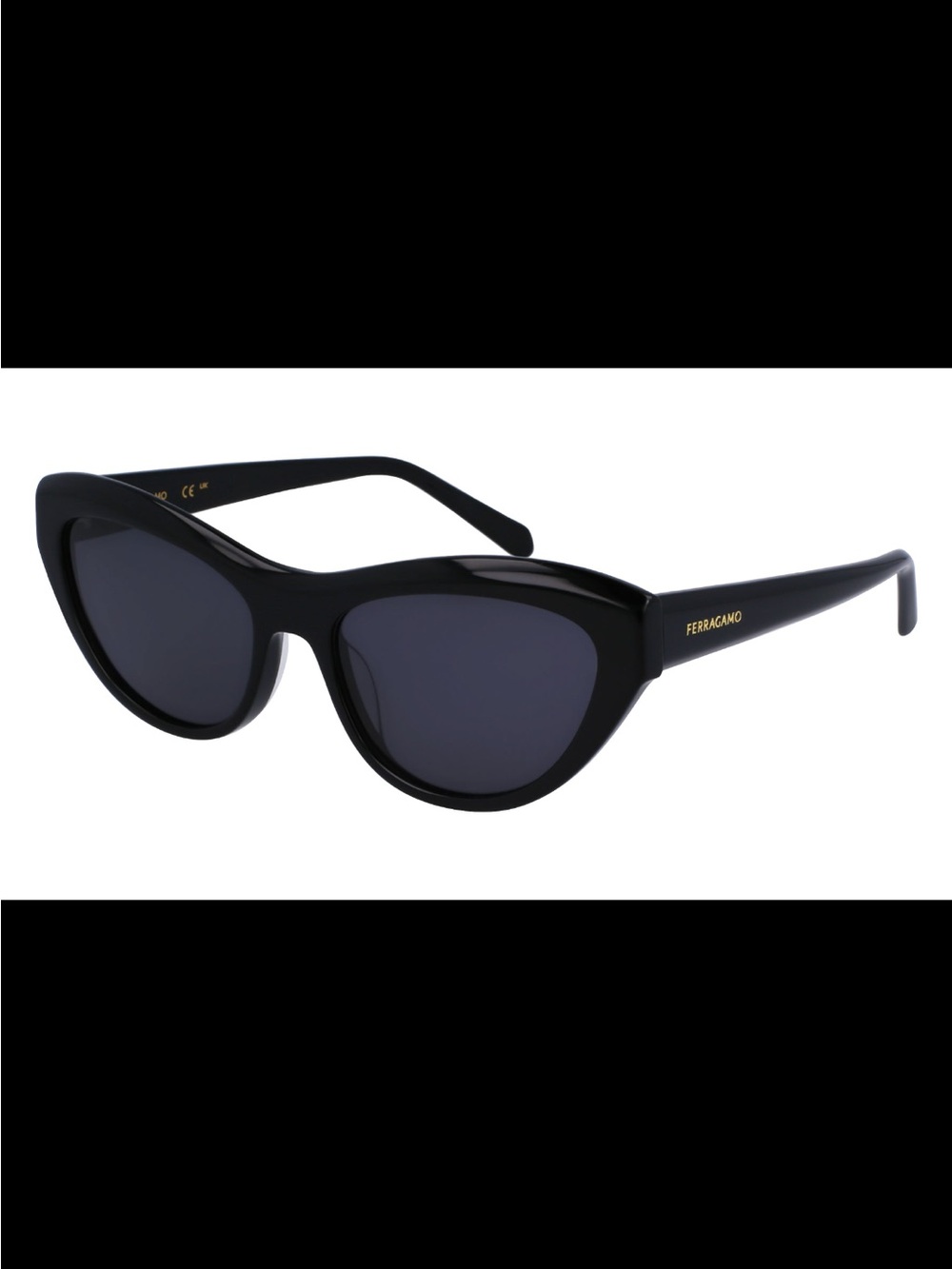 Salvatore Ferragamo $355 Retail Cat Eye Black Sunglasses SF1103S New in Case
